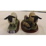 2 MODELS OF BOARDER FINE ARTS, A SUFFOLK RAM & SUFFOLK EWE & LAMBS