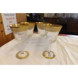 SET OF 4 GOLD GLASSES BY ST LOUIS