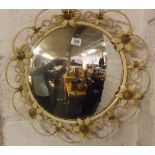 UNUSUAL WROUGHT IRON CONVEX MIRROR