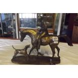 DAVID GEENTY BRONZE MODEL OF A HUNTSMAN & HOUND FROM STUDIO COLLECTION A/F