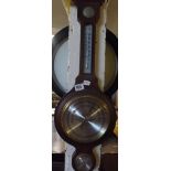 MODERN BANJO STYLE BAROMETER & THERMOMETER