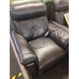 GOOD QUALITY BLACK UPHOLSTERED ELECTRIC RECLINER