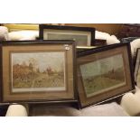 COLLECTION OF LARGE F/G HUNTING PRINTS & OTHERS