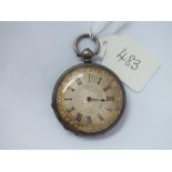A ladies silver fob watch - cracked glass