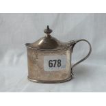 Oval Victorian mustard pot of Georgian design - 1892 by JA,TS - 101gms