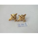 A pair of spitfire cufflinks in 9ct - 1.9gms