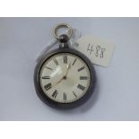 A silver cased pear cased pocket watch