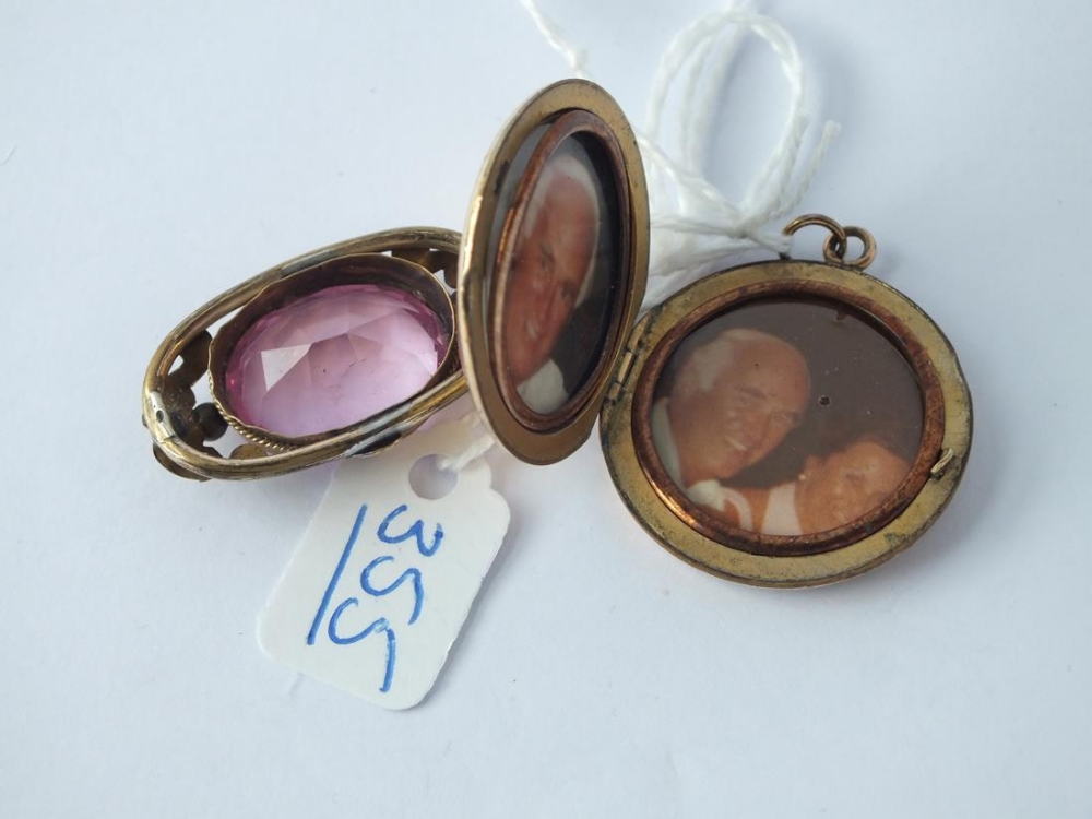 A rolled gold pendant & locket - Image 3 of 3