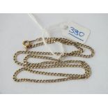 A flat link neck chain in 9ct - 4.2gms