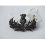 A silver thistle brooch - Chester 1950
