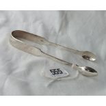 A pair of Georgian fiddle pattern sugar tongs - 1832 by RH