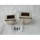 Two similar stamp containers - trough shaped - B'ham 1900/10