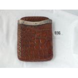 Crocodile skin silver mounted cigar case - London 1899 by WC