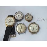 Five vintage wrist watches