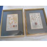 MAPS 2 framed, glazed maps of Nottingham & Lancaster by E. Bowen from Britannia Depicta 1720 (2)