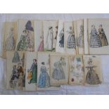 FASHION PLATES c.100 hand cold. engrvd. fashion plts. c.1848