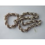A large twist link silver necklace & bracelet - 112gms