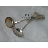 Two Exeter cream ladles, one by JW & Co - 1859