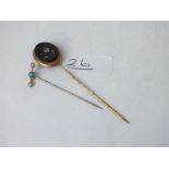 Two more stick pins - 1 X pietra dura