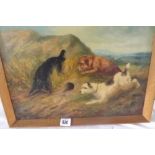 GEORGE ARMFIELD - Terriers rabbiting - 10 x 14 - signed