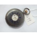 A gents silver half hunter pocket watch with seconds sweep