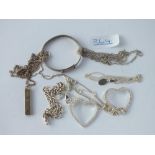 Nine pieces of silver jewellery in bag - 31gms