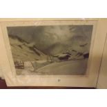 A pair of signed etchings by G.Y. WHISHOW - Eustury & Alpine scenes