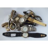 A bag of assorted ladies & gents wrist watches