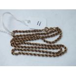 A rope twist necklace in 9ct - 18" long - 3.2gms