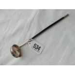 A small Georgian toddy ladle with circular bowl - B'ham 1803 by JW?