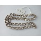 A heavy curb link silver necklace - 43gms