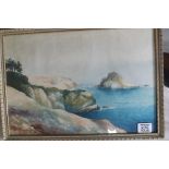 THOMAS BINMORE - Thatcher Rock, Torquay? - 9.5 x 11 -signed