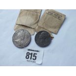 Silver 1987 Victorian medal & 1902 Silver Coronation medal