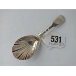 A 4th Exeter caddy spoon with fiddle pattern handle - 1864 by TS