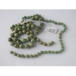 A jade bead necklace