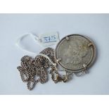 An American Dollar 1896 pendant & chain