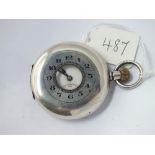 A gents silver half hunter pocket watch ( not working)