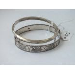 Two silver bangles