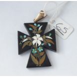 A Pietra Dura cross pendant