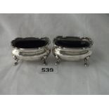 A pair of oval salts with BGL - B'ham 1924 - 100gms