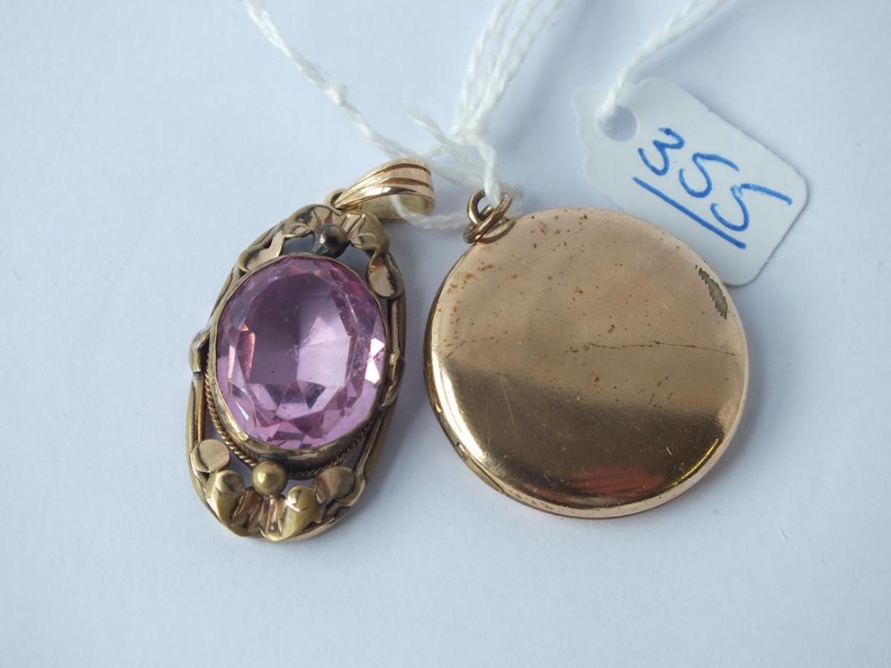 A rolled gold pendant & locket - Image 2 of 3