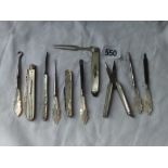 A Victorian fruit knife & Georgian fork manicure items etc.