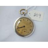 A slim line gents metal pocket watch