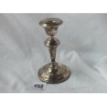 Candlestick with reeded rims 5" high - B'ham