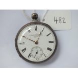 A gents silver pocket watch by BENSON with seconds sweep