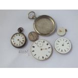 A bag of assorted pocket & fob watch movements, case etc.