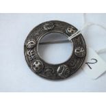 A Chester silver Celtic style circular brooch