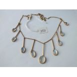 A STUNNING 9 PANEL MOONSTONE NECKLACE SET IN 9CT