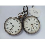 Two gents silver pocket watches both with seconds sweep