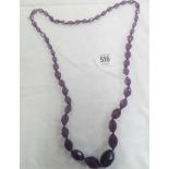 PURPLE GLASS BEAD NECKLACE